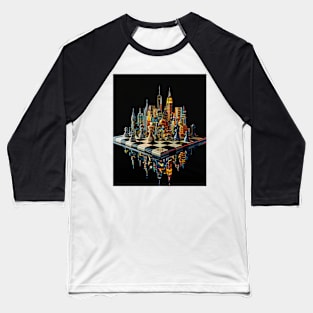 Cityscape Gambit: Skyline Chess Match Tee gift Baseball T-Shirt